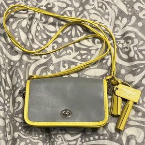 Coach Crossbody in Gray & Yellow